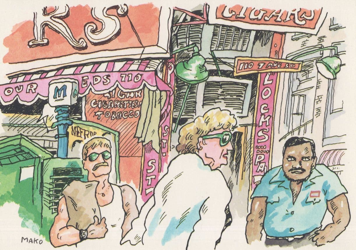 Mako Cigarette Shop in Sheridan Square New York Painting Postcard