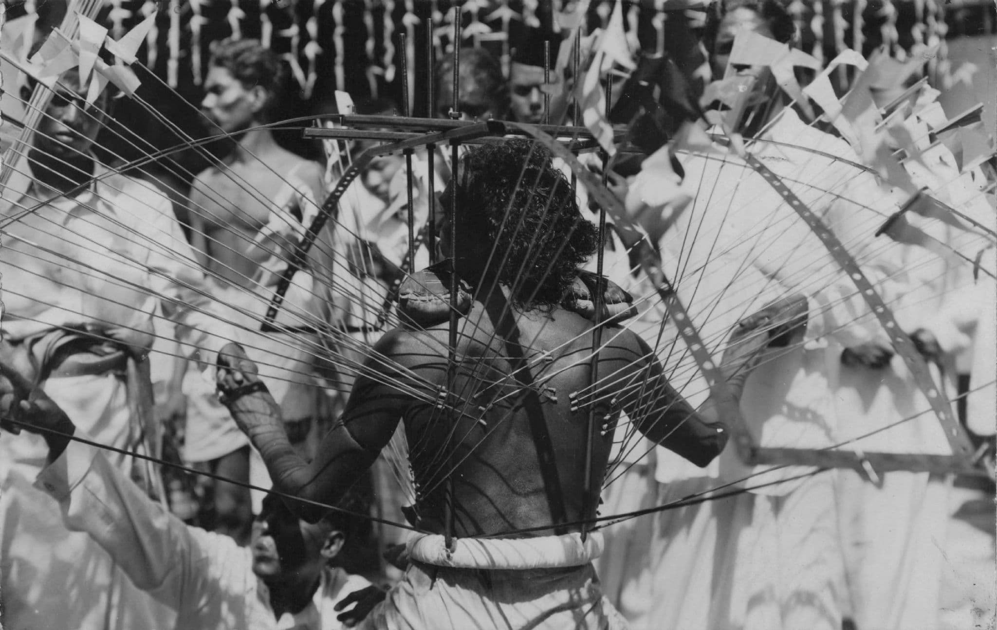 Malaya Man Pricked By Needles At Temple Sacrifice Torture Old RPC Postcard