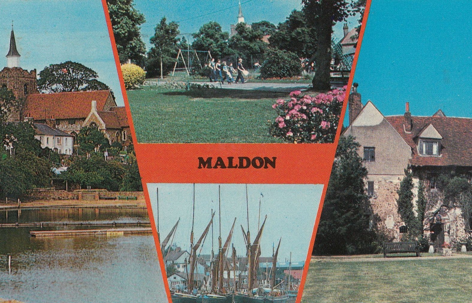 Maldon Essex Swings Park 1980s Postcard