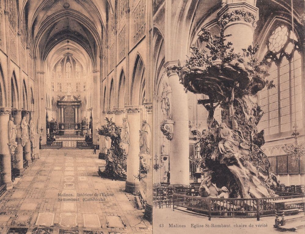 Malines Eglise St Rombaut 2x Old French Postcard s