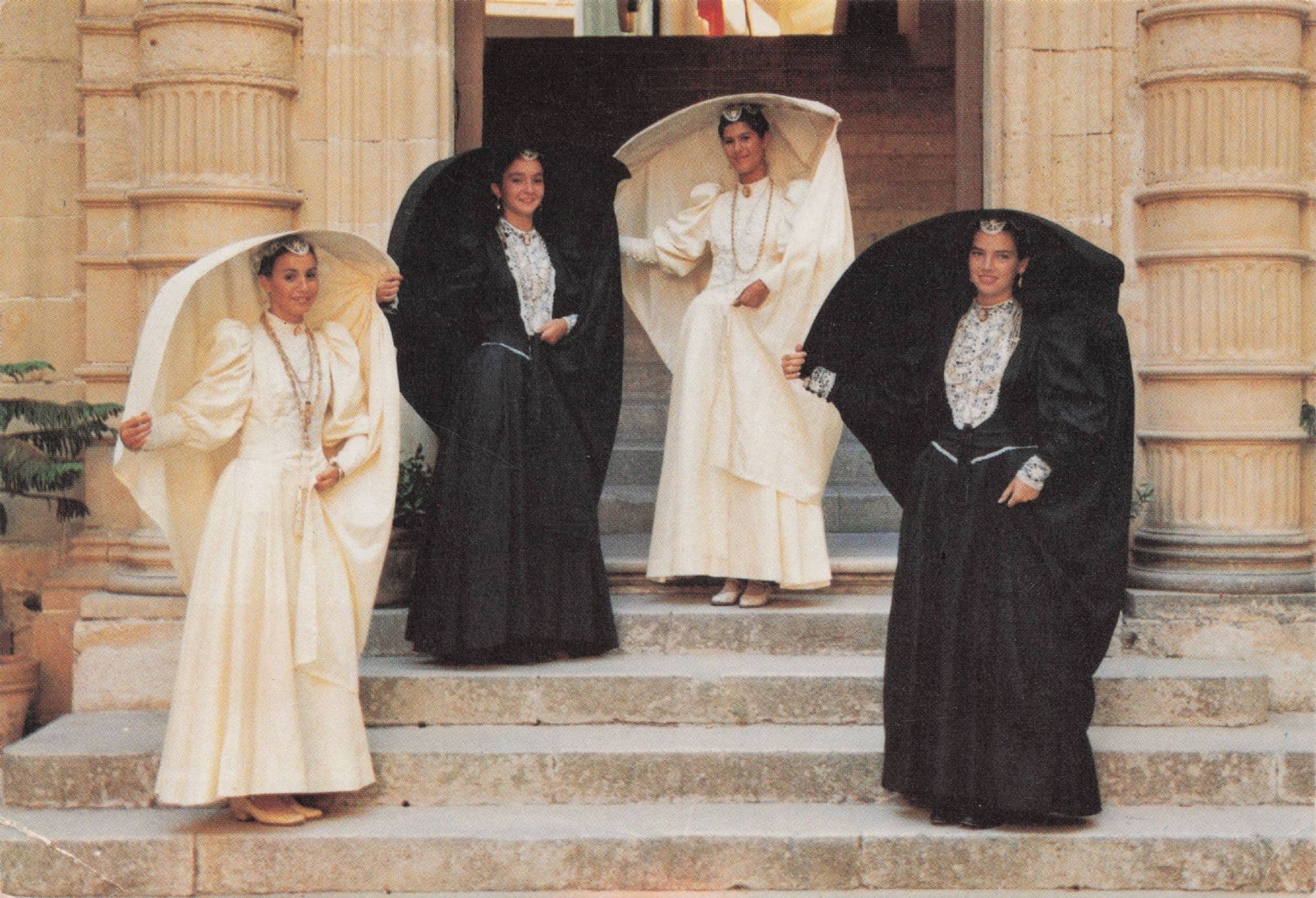 Maltese Ladies Ghonella Malta Traditional Costume Postcard