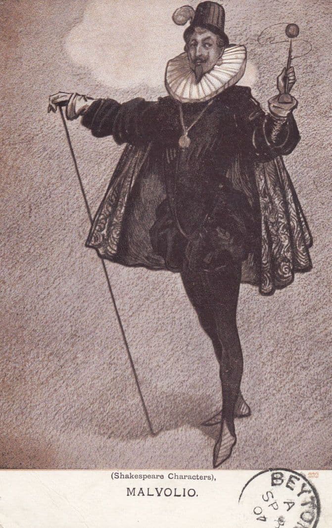 Malvolio Actor Shakespeare 1907 Antique Postcard