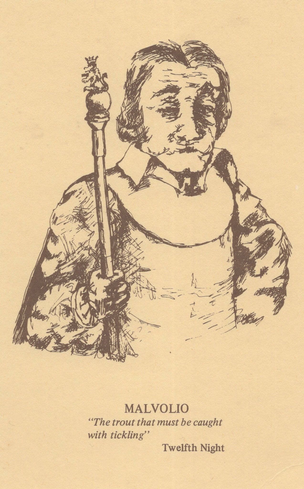 Malvolio Twelfth Knight Shakespeare Play Limited Edition Postcard