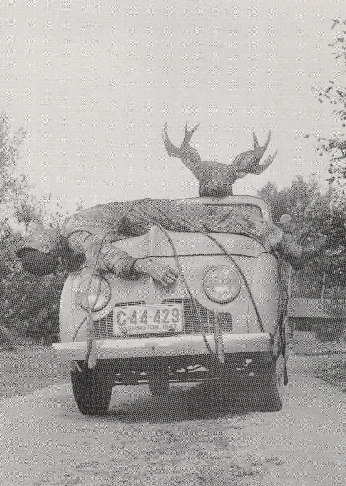Man Hunt Old Classic Car Dutch Comic Real Photo Postcard