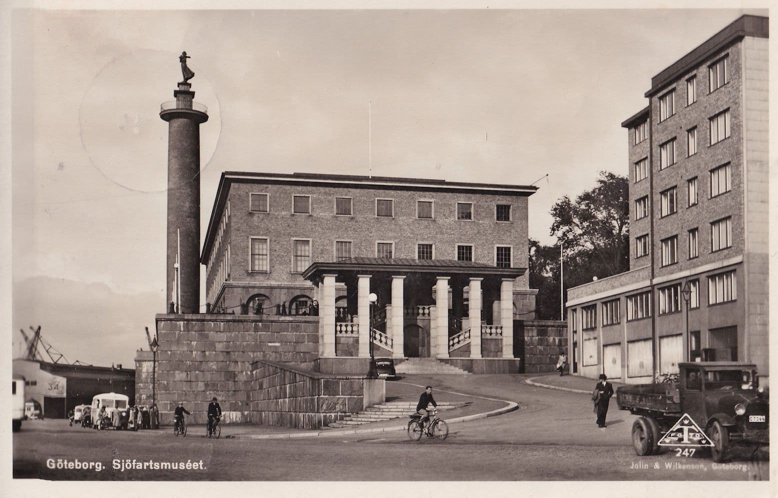 Man Watching Bicycle Walking Into Lorry at Sjofartsmuseet Goteborg Sweden Old Postcard