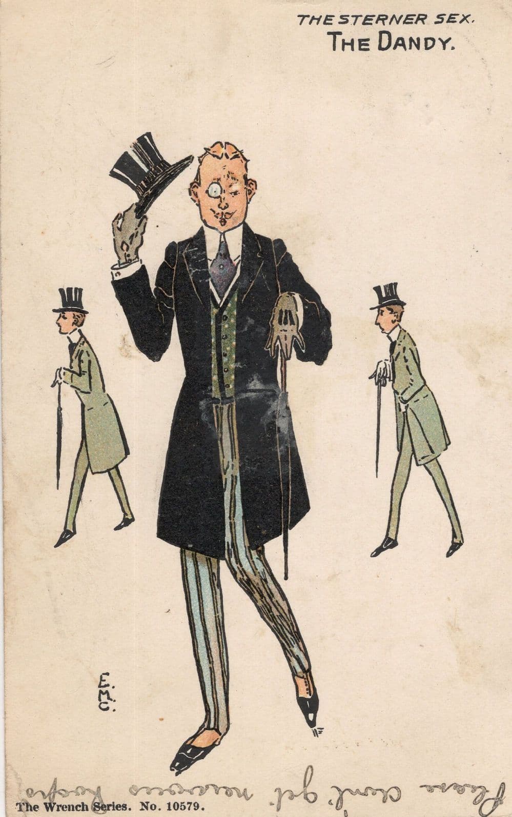 Man Wearing Ladies Shoes Trousers Old Gay Interest LGBT Dandy Comic Postcard