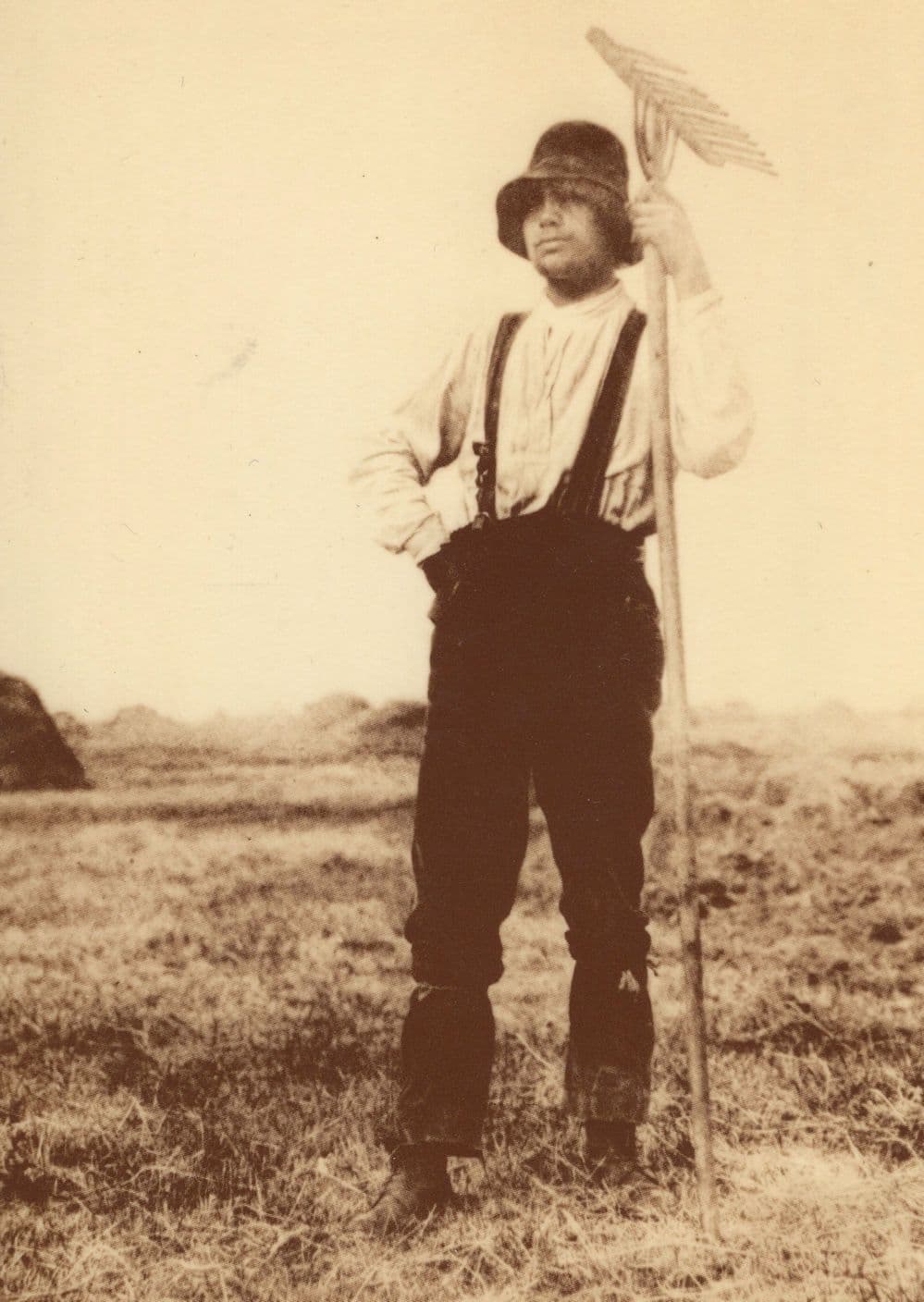 Man With A Rake Norwich Collection Postcard