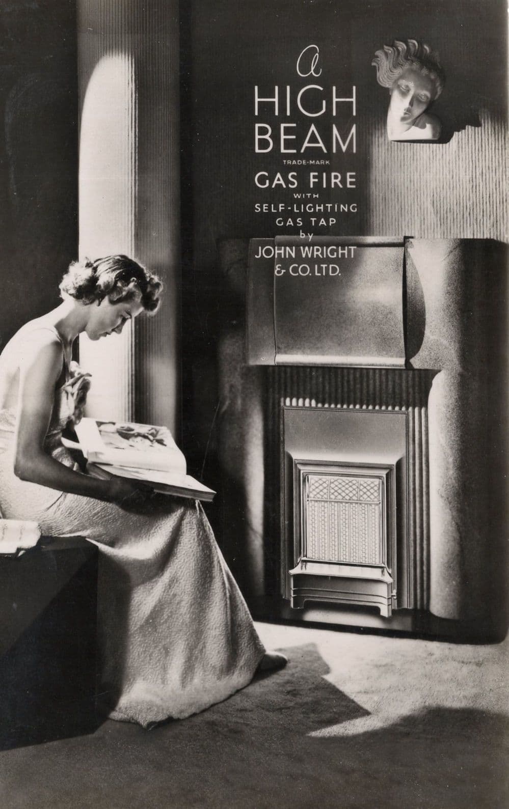 Manchester Gas Fire Heating John Wright RPC Old Advertising Postcard
