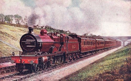 Manchester Liverpool Express Mill Hill Railway Station Rail Old Train Postcard