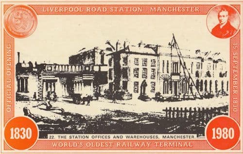 Manchester Station Office Warehouse Victorian Railway Postcard