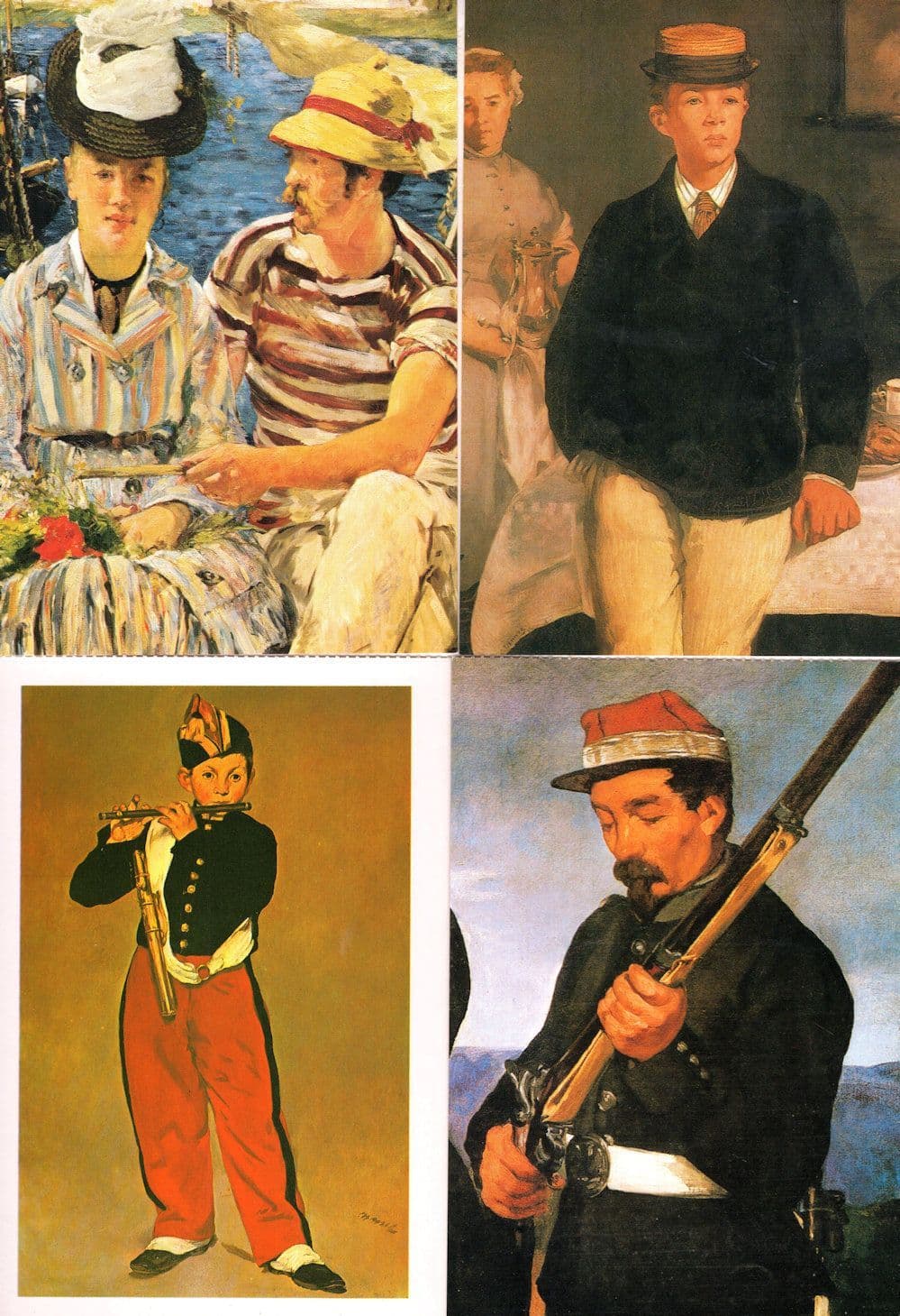 Manet Argenteuil Luncheon In The Studio Soldier 4x Painting Postcard s