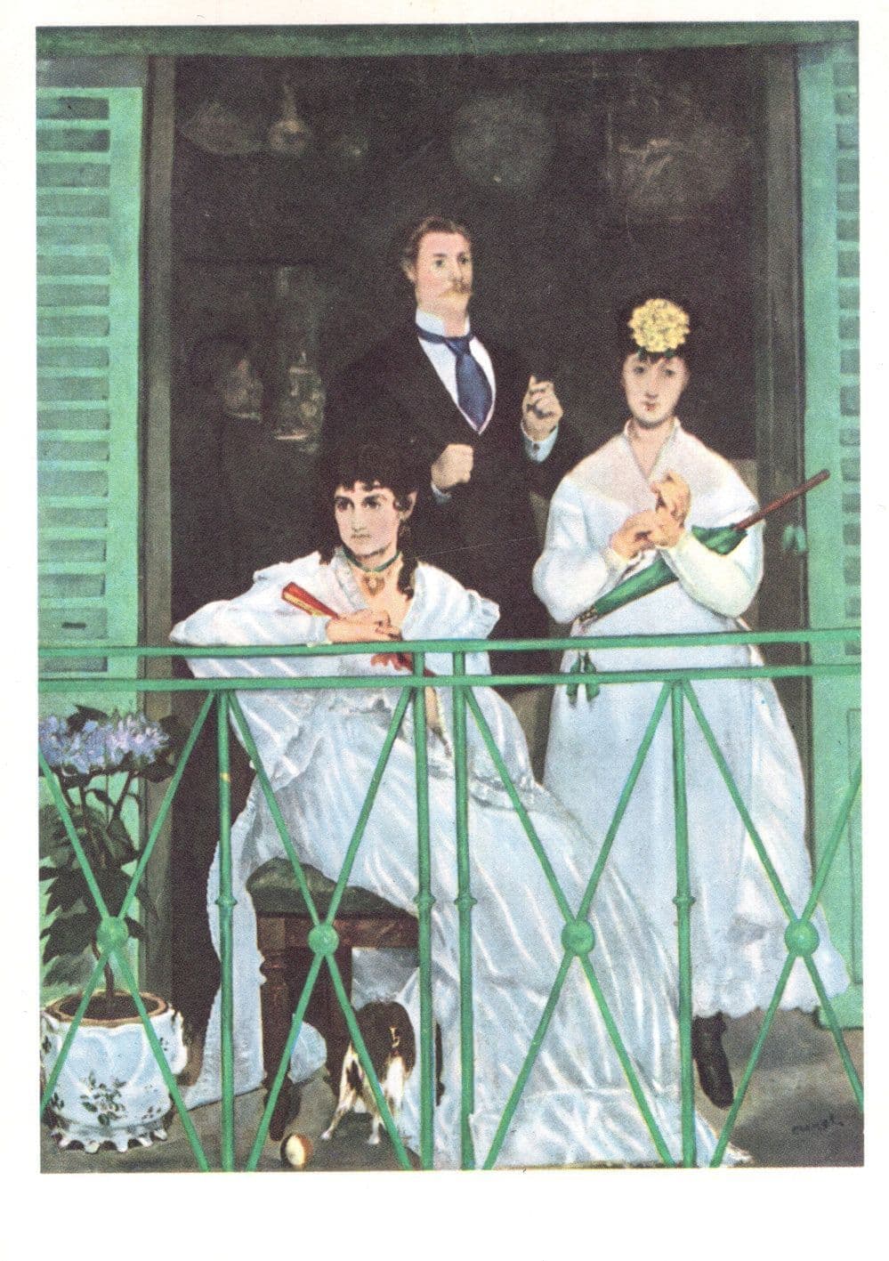 Manet The Balcony Old French Paris Museum Painting Postcard