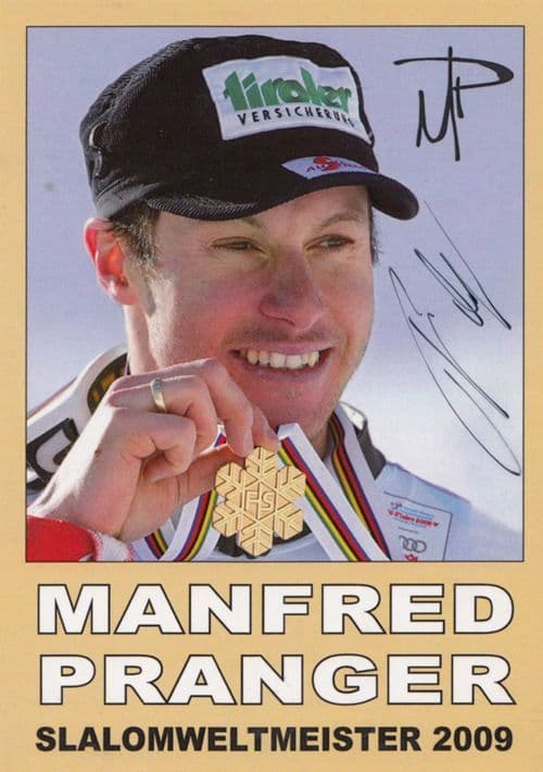 Manfred Pranger Alpine Skiier Skiing Champion 2009 Hand Signed Photo & Letter