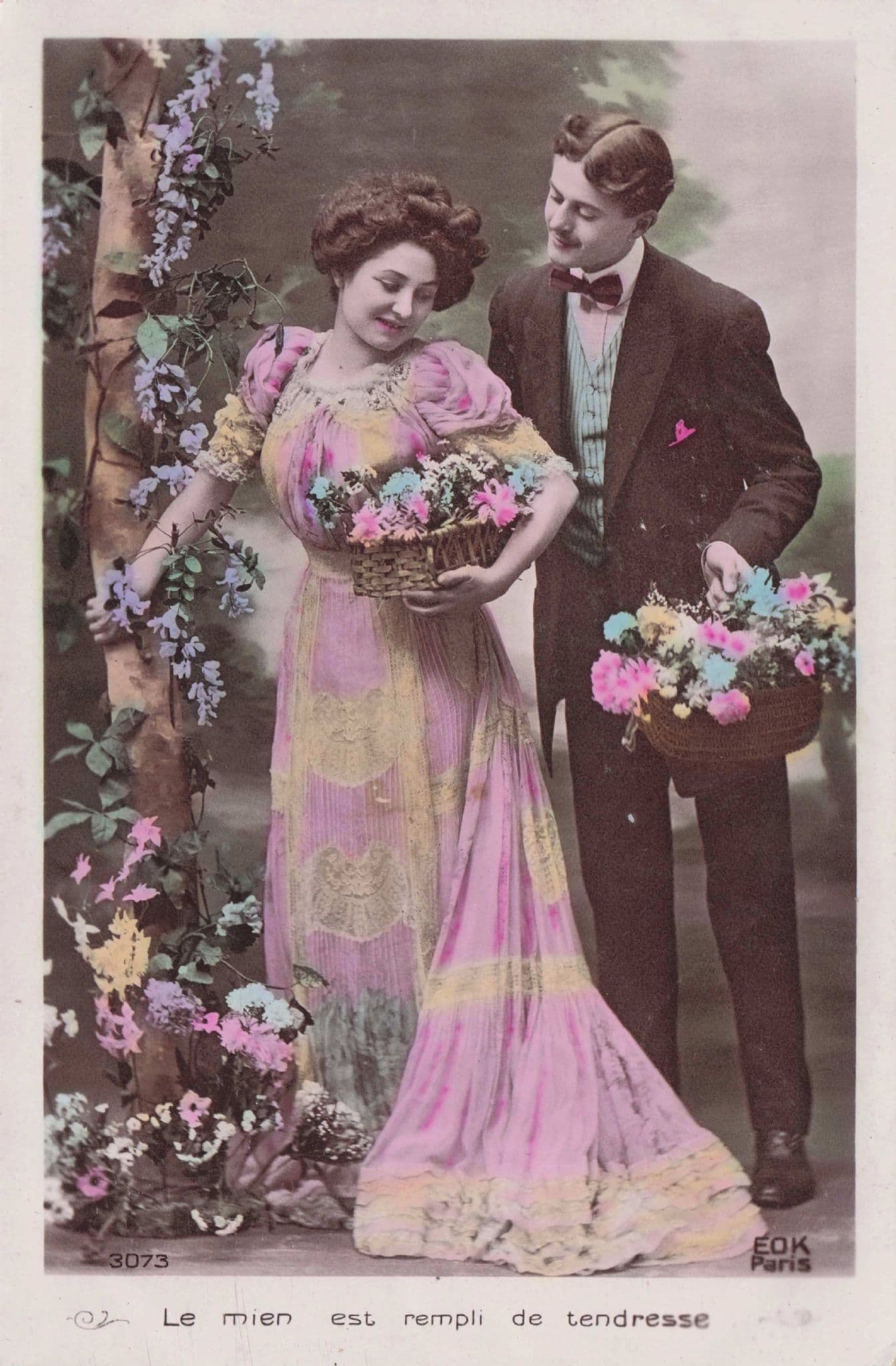 Mans Wandering Eyes Lovers Secret Spy Code Glamour Old Romantic Postcard