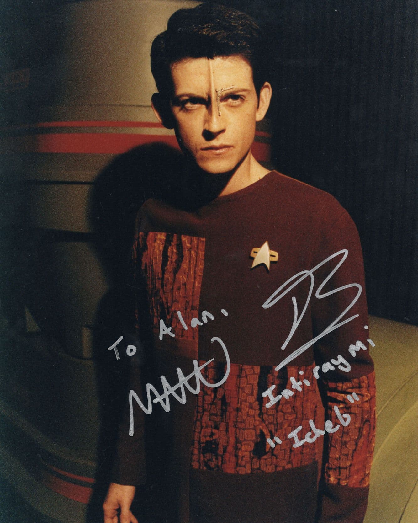Manu Intiraymi Icheb Star Trek 10x8 Hand Signed & COA 2x Photo s