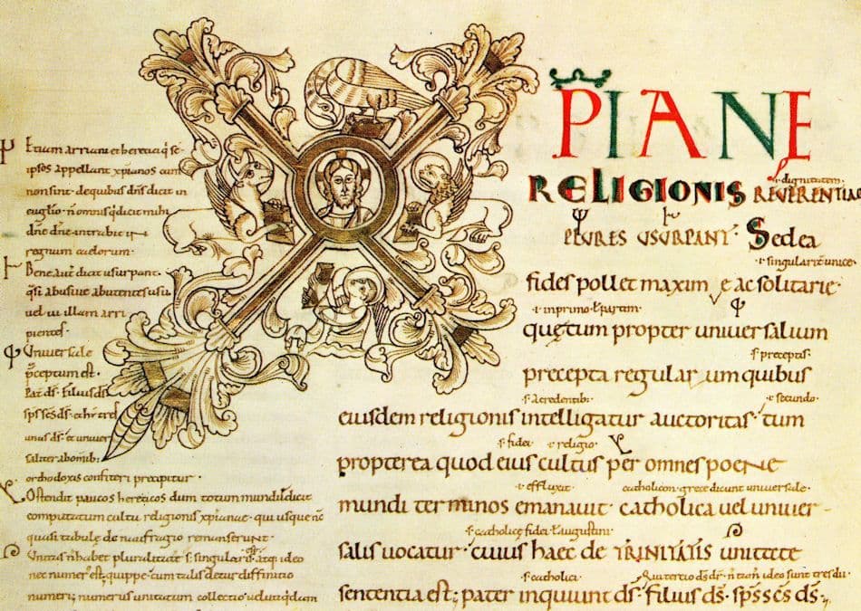 Manuscrits Du Mont Saint Michel Lettre Avec Buste Du Christ Postcard