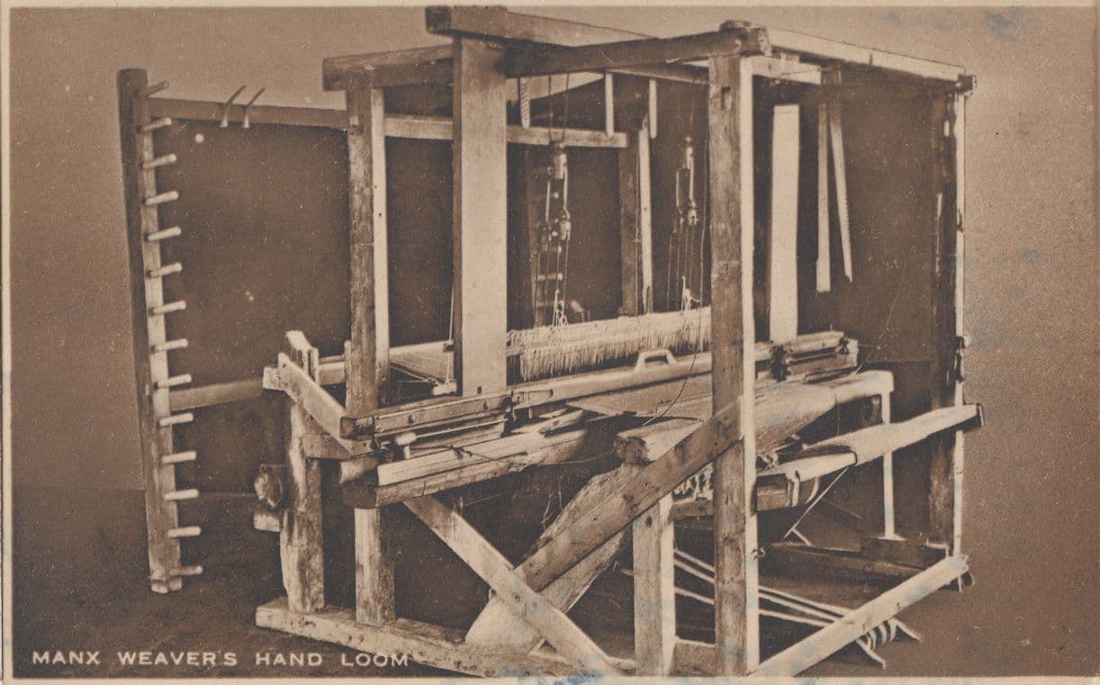 Manx Weavers Hand Loom Isle Of Man Crafts Old Postcard