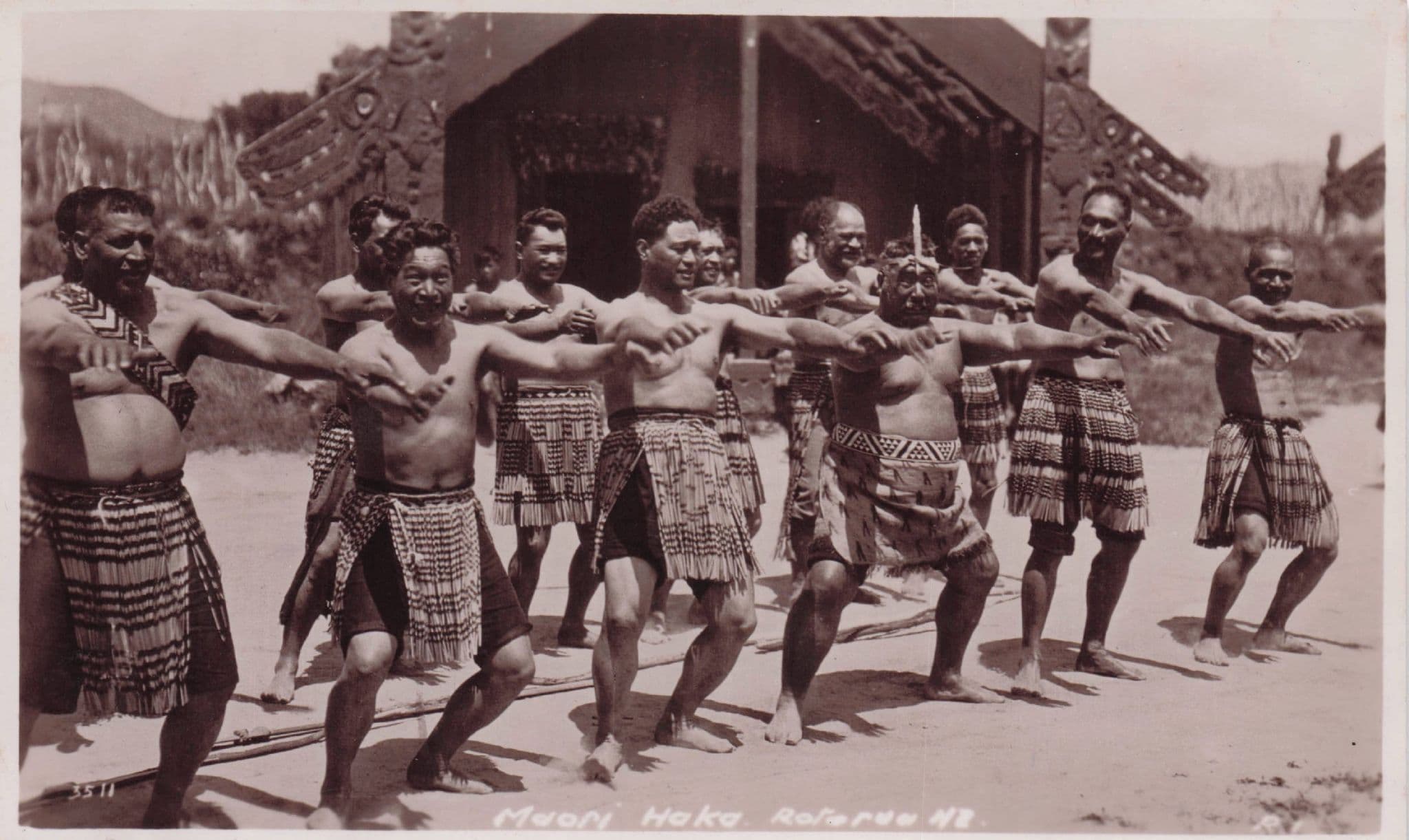 Maori Haka Rotorua New Zealand Real Photo Postcard