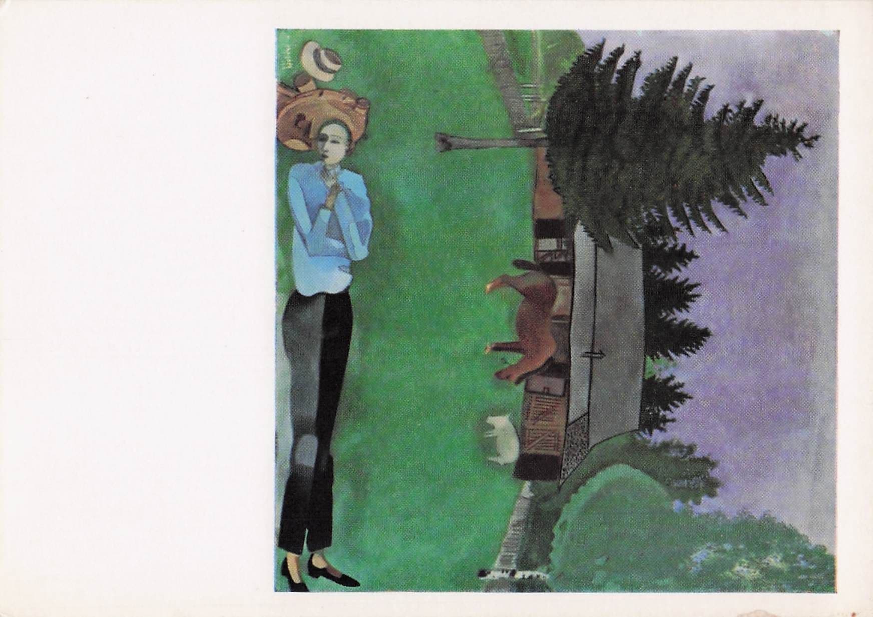 Marc Chagall The Poet Reclining London Tate Gallery Painting Postcard
