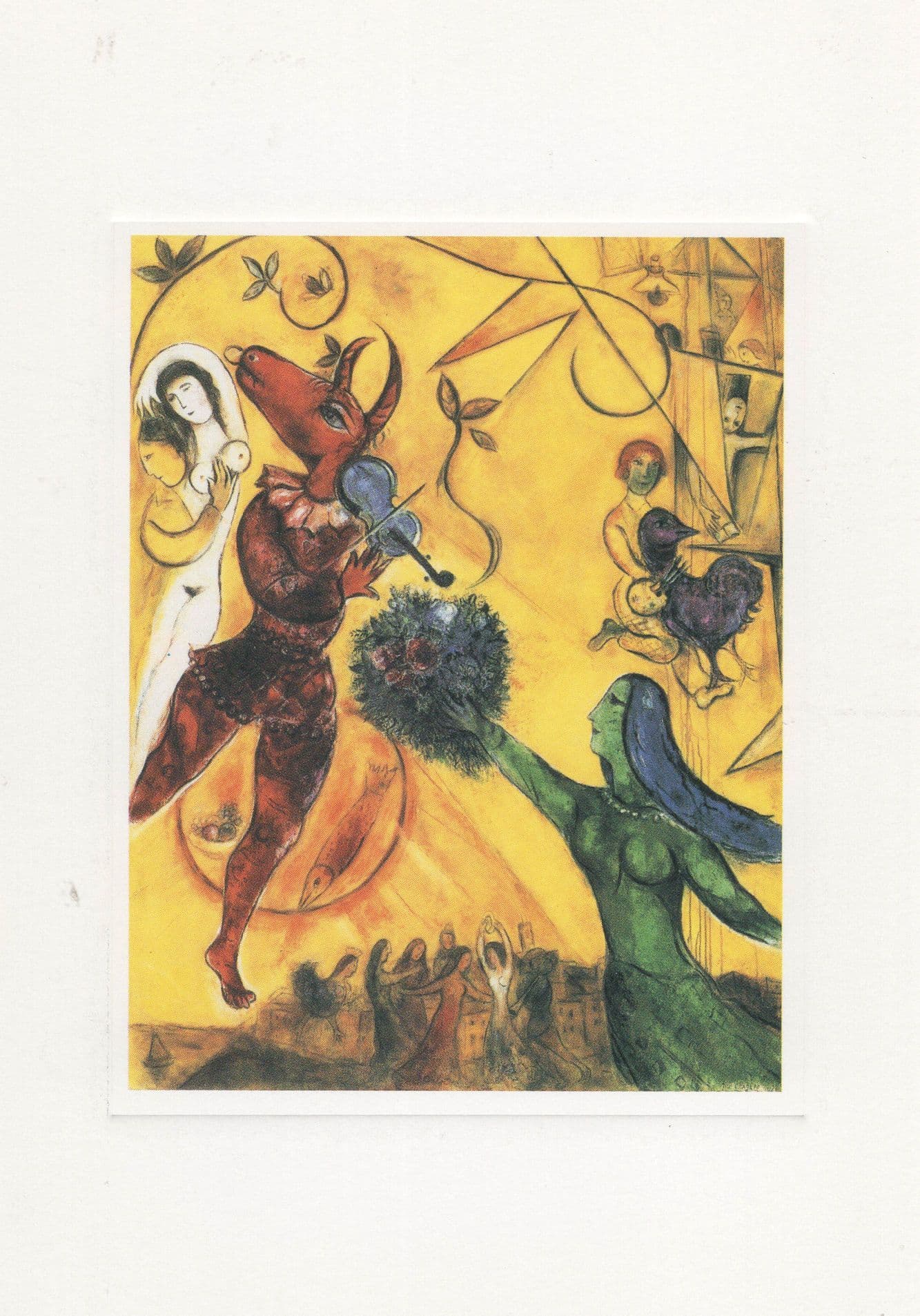 Marc Chagell The La Danse Painting Postcard