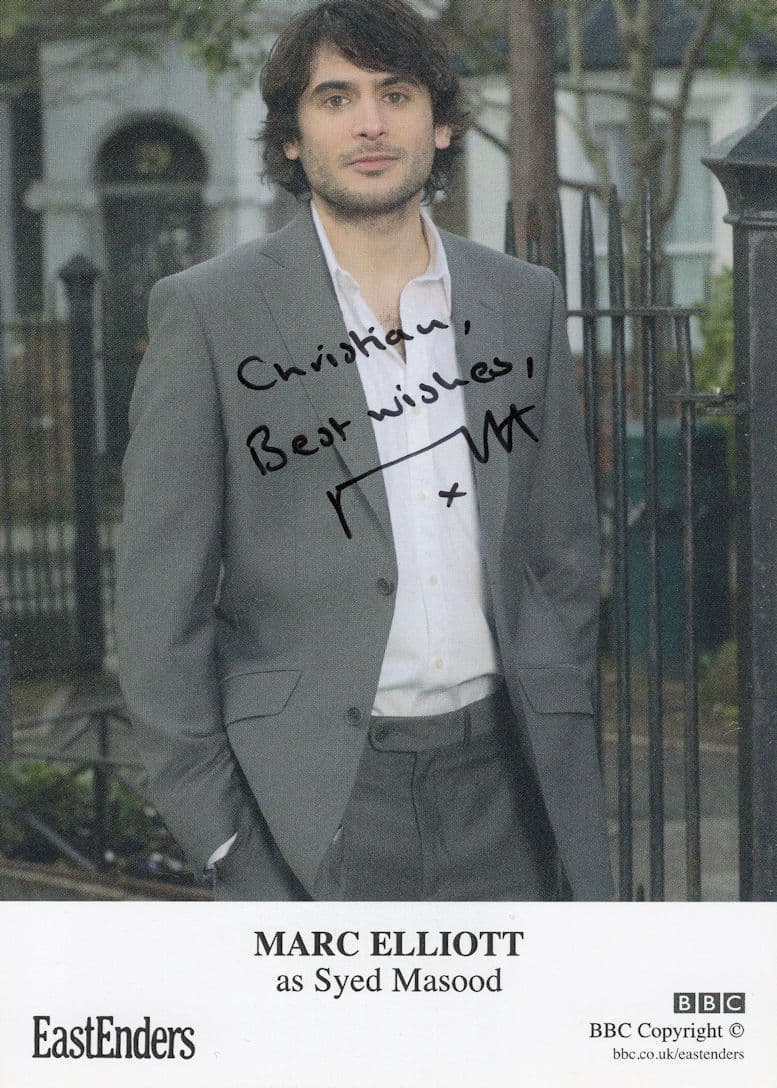 Marc Elliott Eastenders Hand Signed Cast Card Photo