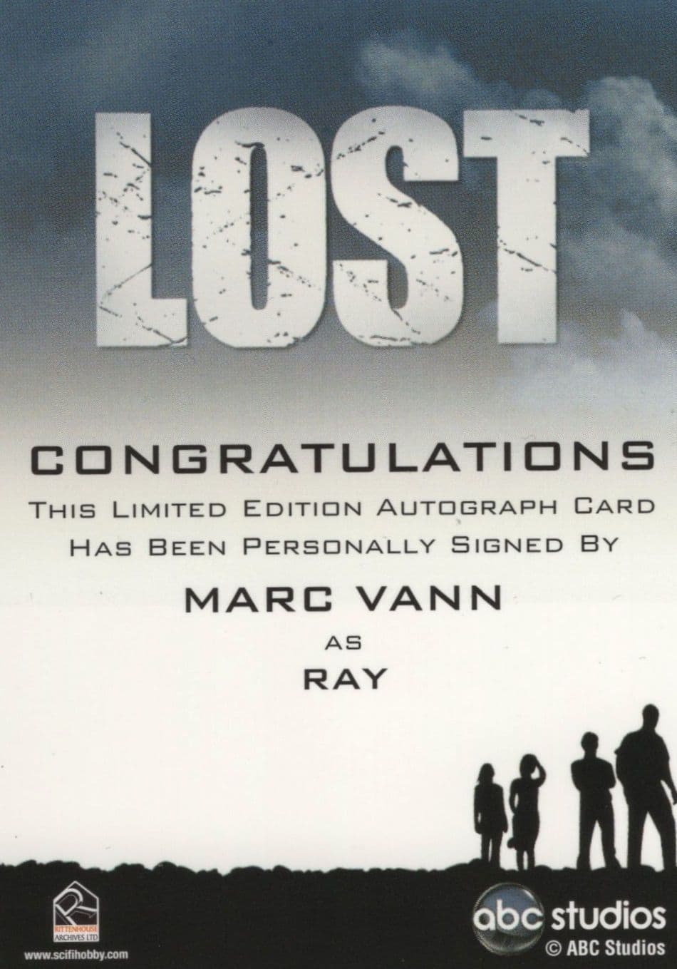 Marc Vann as Ray Lost TV Show Hand Signed Autograph Card Photo