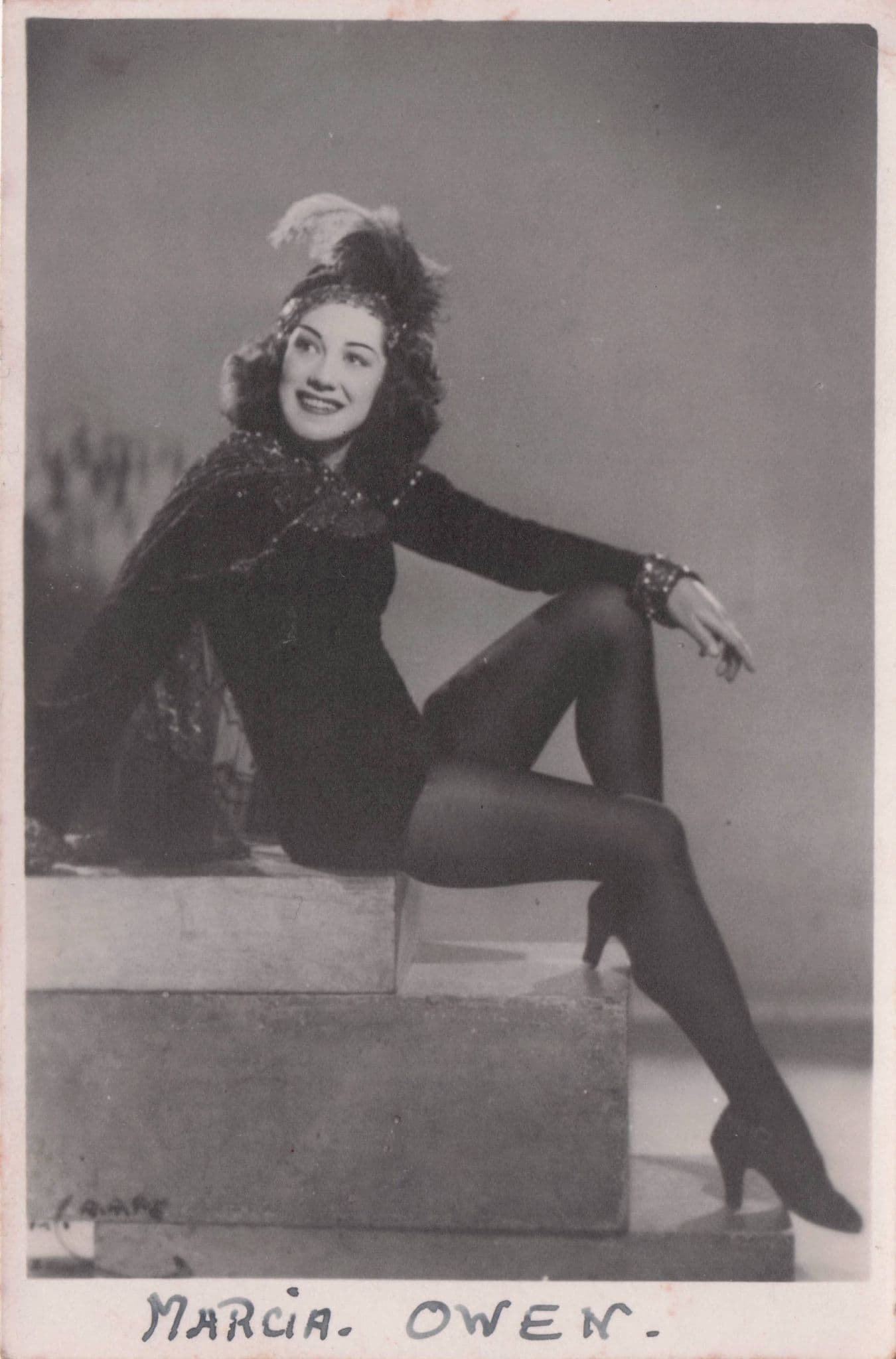 Marcia Owen London Old Theatre Actress WW2 Hand Signed Photo