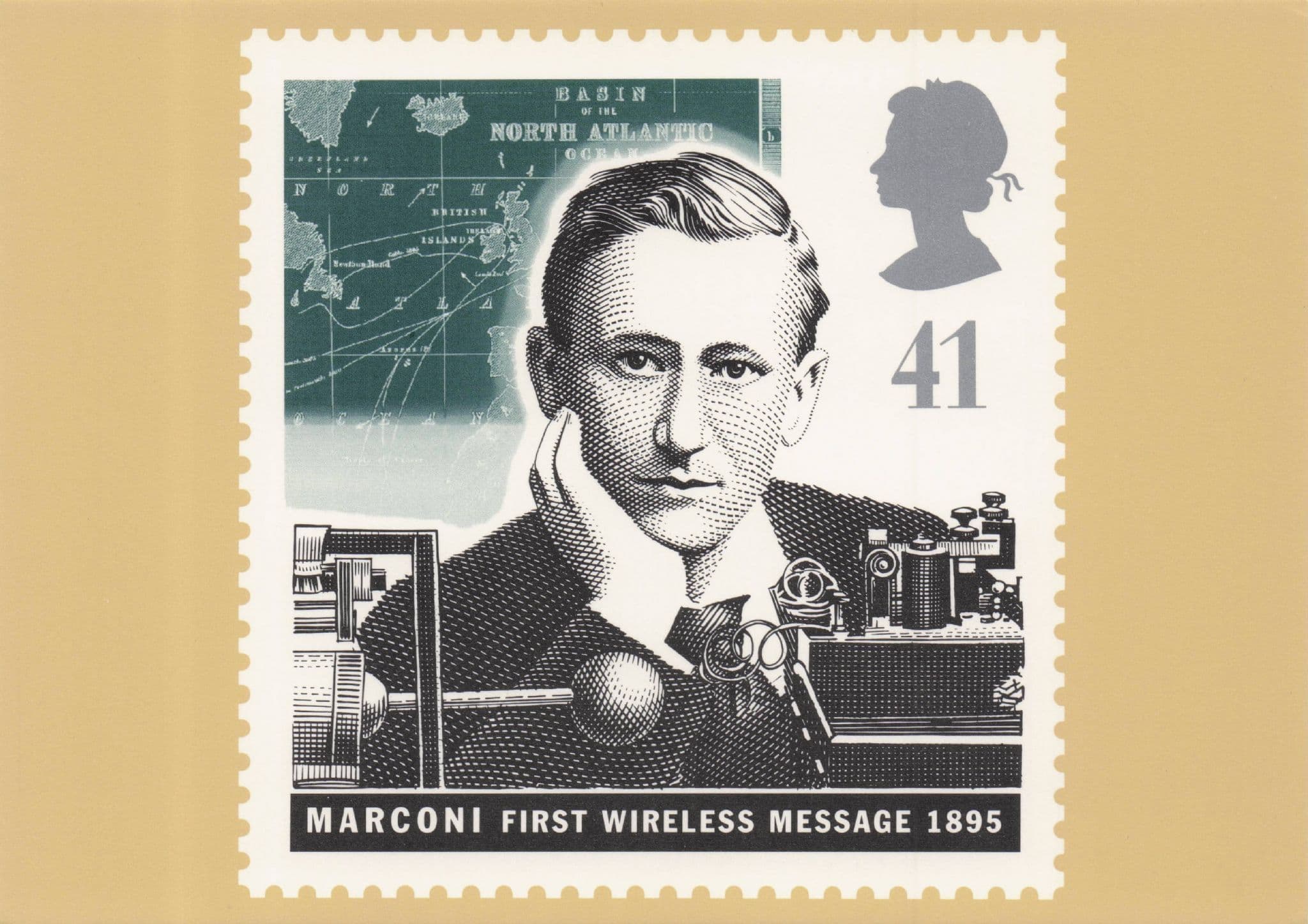 Marconi First Victorian 1800s Wireless Radio Message Portrait Postcard