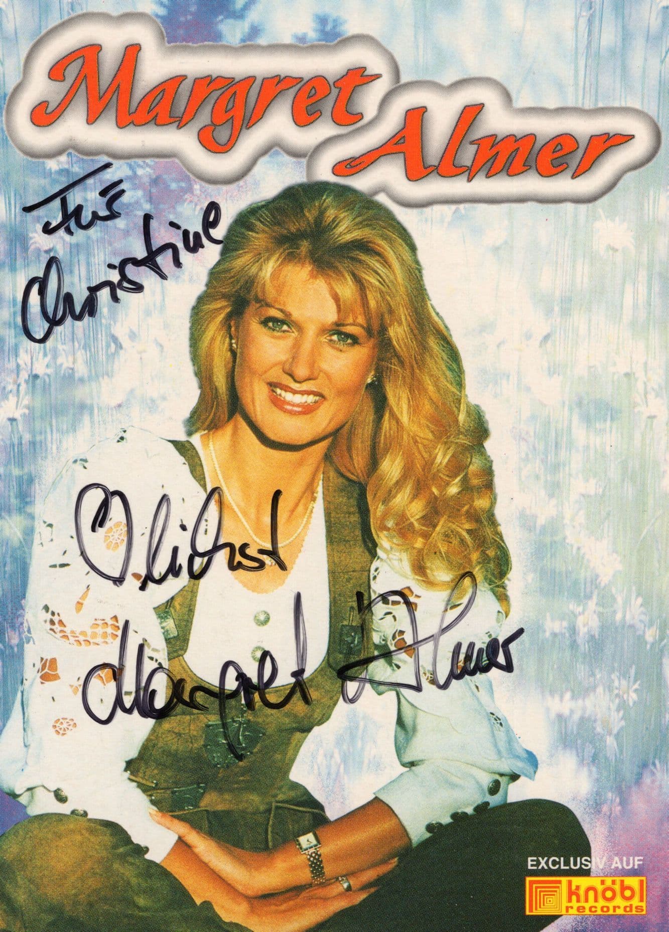 Margaret Almer Austrian Pop Singer Hand Signed Photo