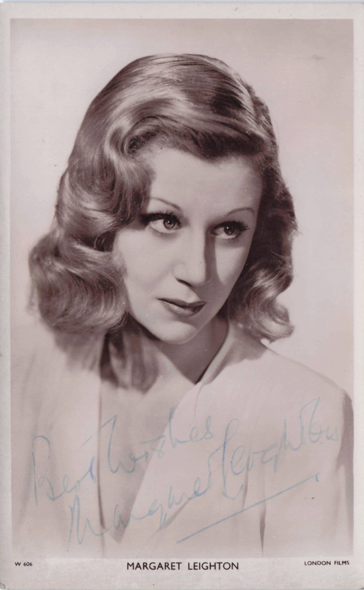 Margaret Leighton Hollywood Film Actress Old Hand Signed Photo