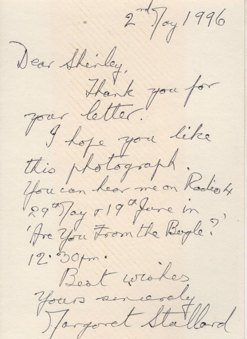 Margaret Stallard Mrs Babbitt Crossroads Hand Signed Letter Photo