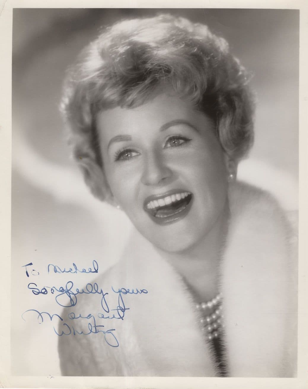 Margaret Whiting American 1940s Country Music Artist Hand Signed Photo