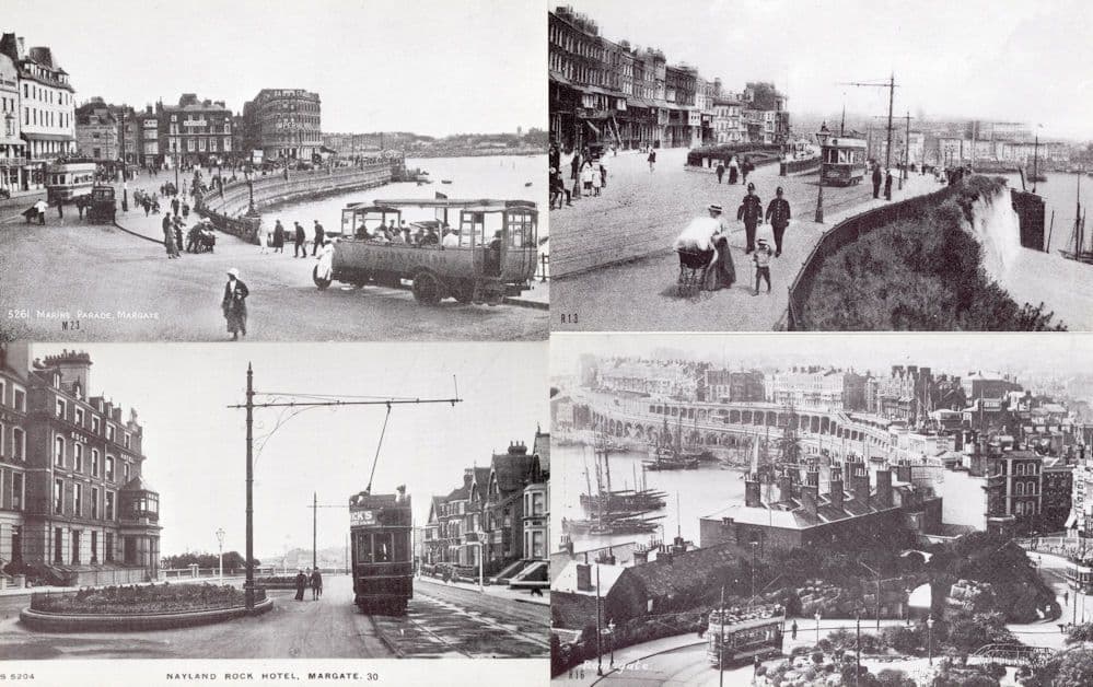 Margate Rock Hotel Bus Tram 4x Postcard s