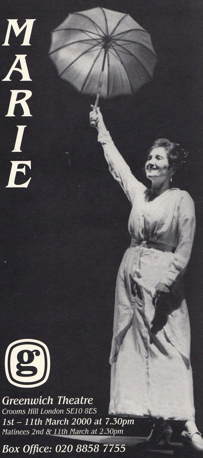 Marie Lloyd Musical Elizabeth Mansfield Hand Signed & Message Theatre Flyer