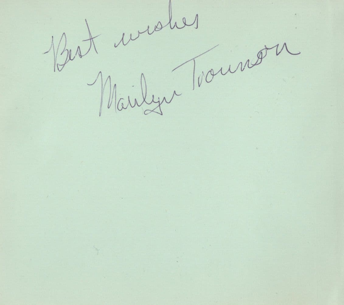 Marilyn Marny Trounson Ballet Hand Signed Autograph Page