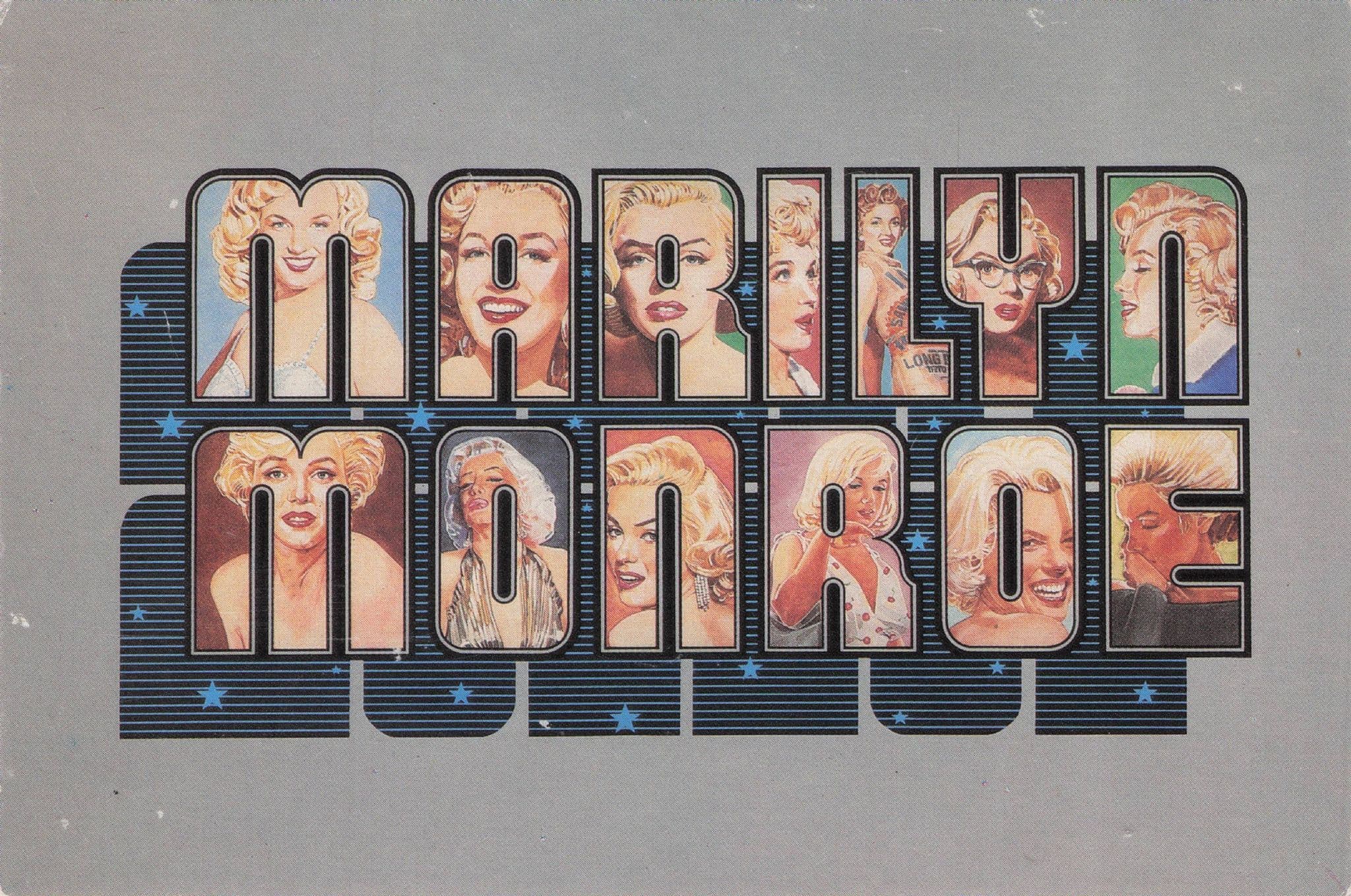 Marilyn Monroe Big Letters Containing 13 Photos Postcard
