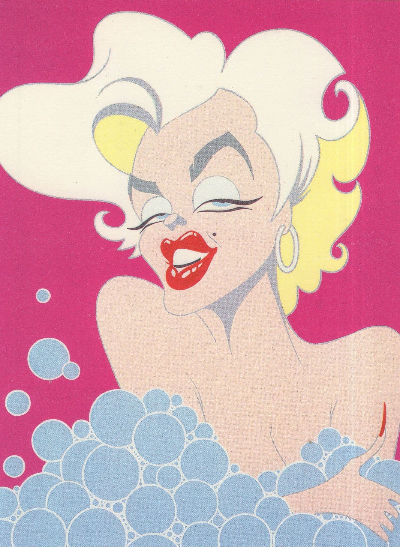Marilyn Monroe Film Star Caricature Comic Painting Postcard