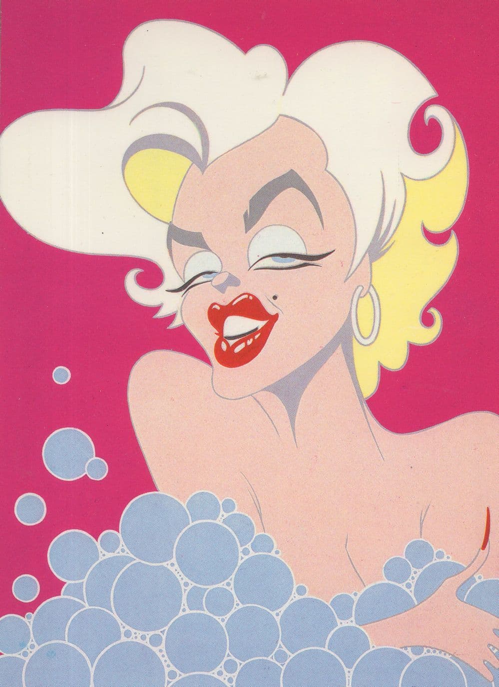 Marilyn Monroe Film Star Comic Art Painting Postcard