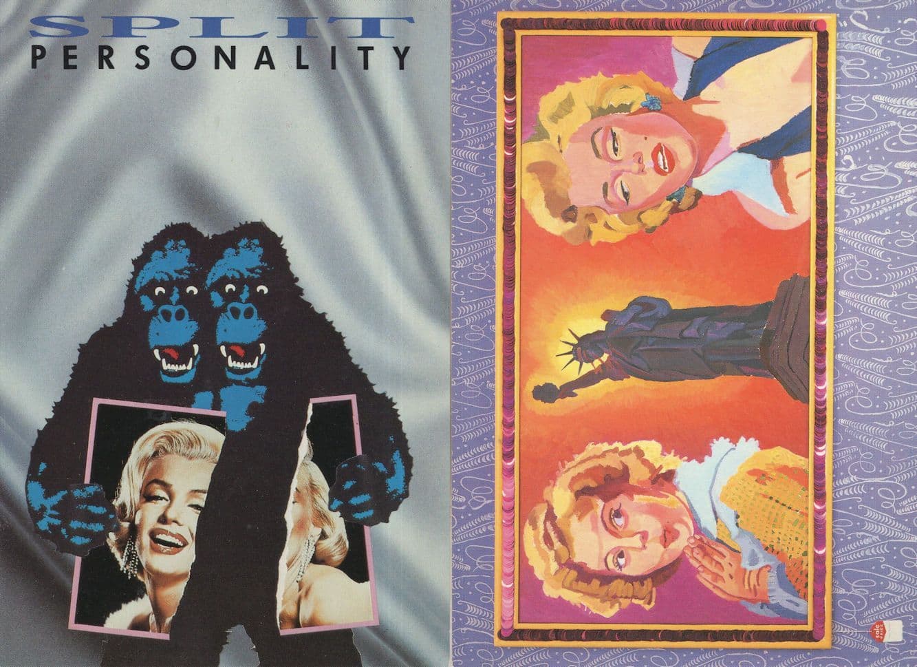 Marilyn Monroe King Kong Split Personality 2x Postcard s