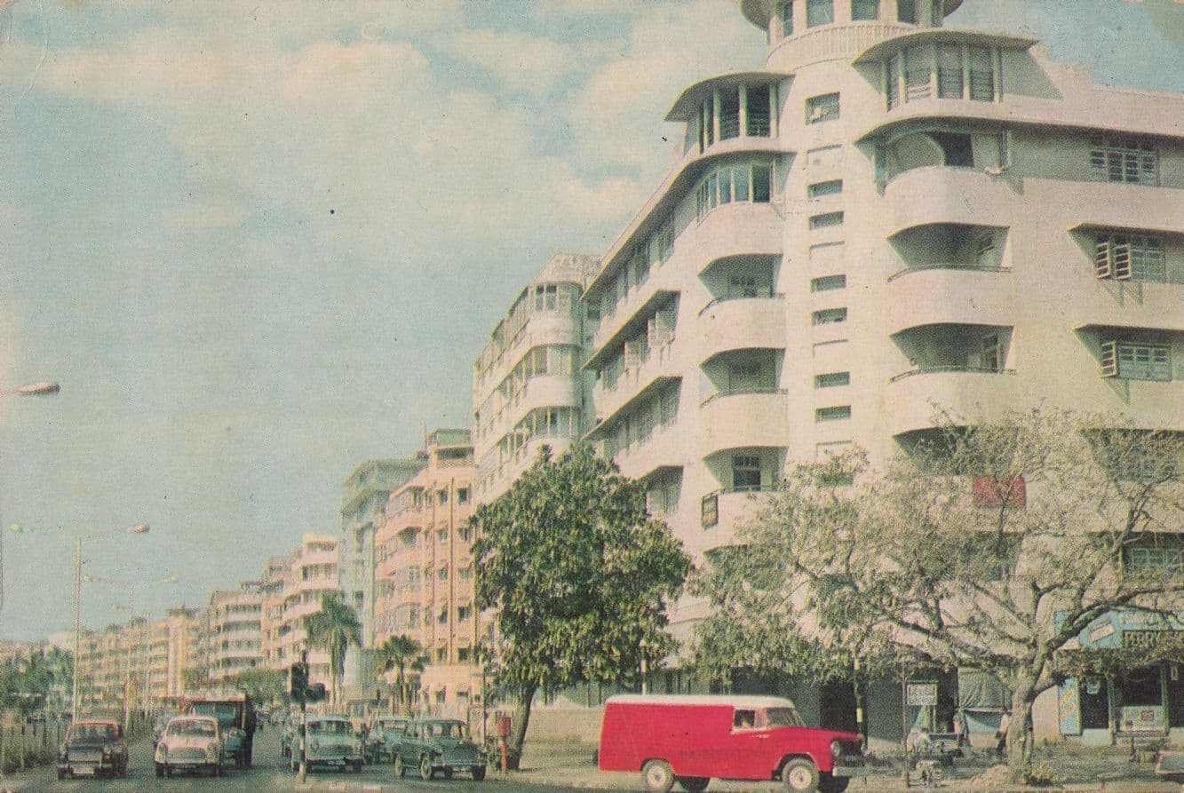 Marine Drive Bombay Classic Cars Transport India Rare Postcard