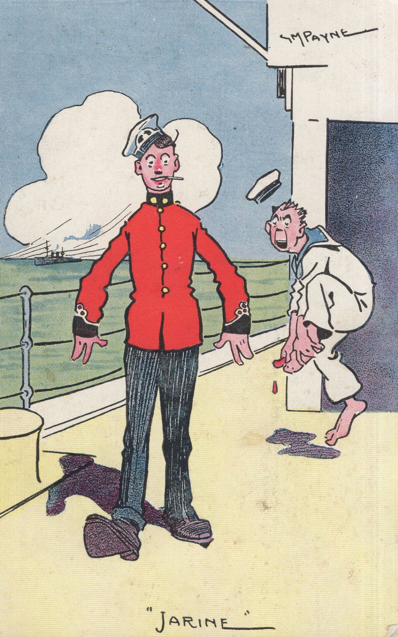 Marine Shipmate Jarine Ship Naval Nicknames Military Comic Postcard