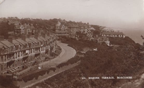 Marine Terrace Boscombe Antique Real Photo Aerial Postcard
