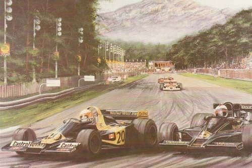 Mario Andretti Lotus Jody Scheckter Ford Monza Grand Prix Formula 1 One Postcard