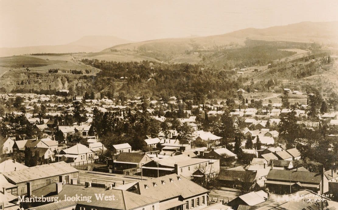 Maritzburg Looking West South Africa Real Photo Aerial Postcard