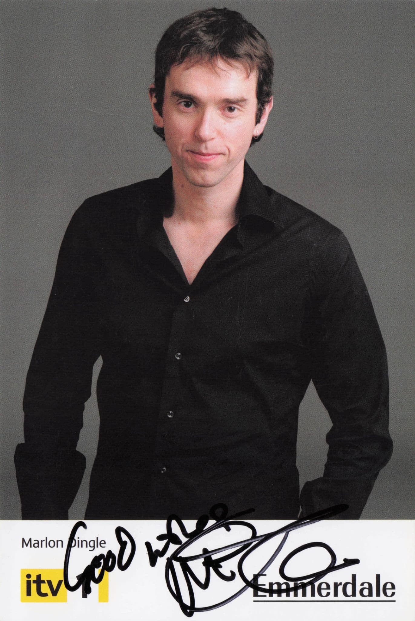 Mark Charnock as Marlon Dingle Emmerdale RARE Hand Signed Photo