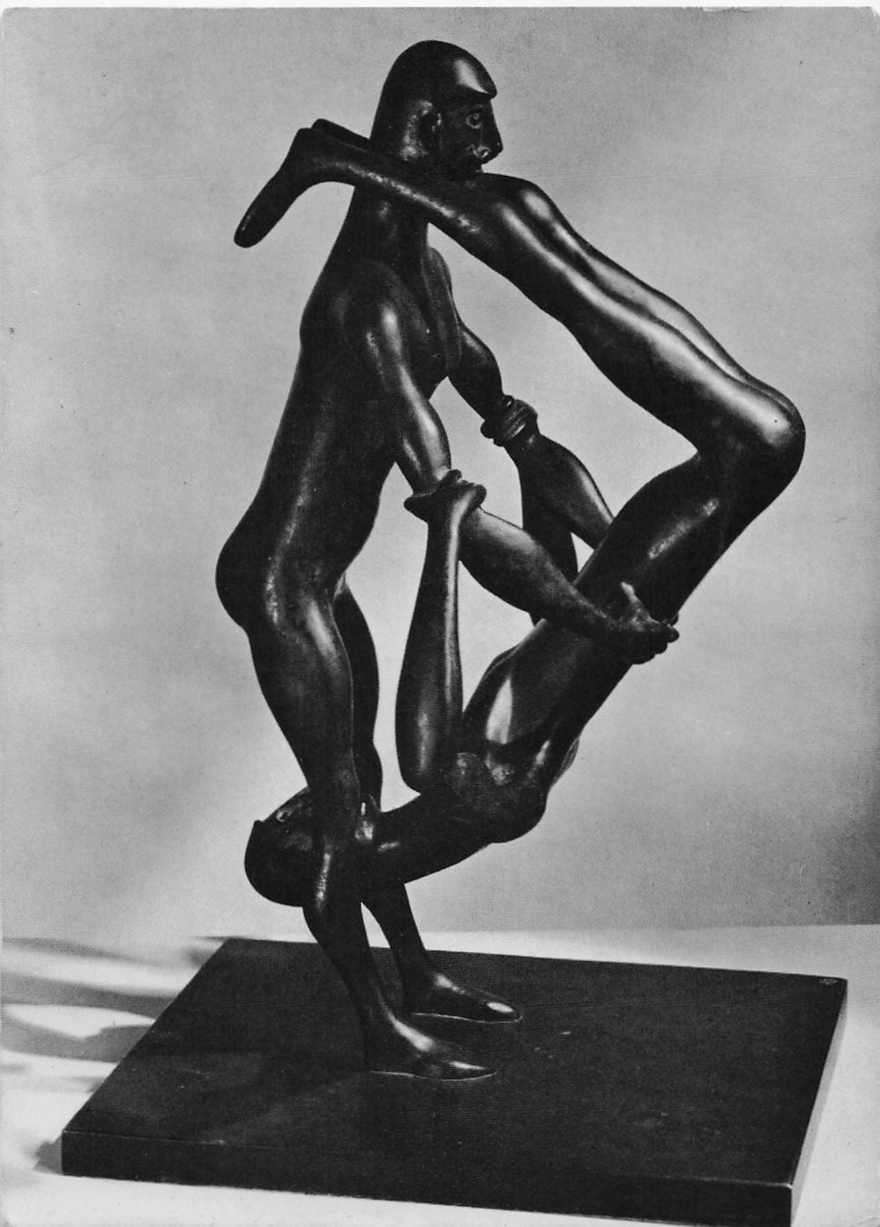Mark Gertler Acrobats Bronze Sculpture Real Photo Tate Gallery Postcard