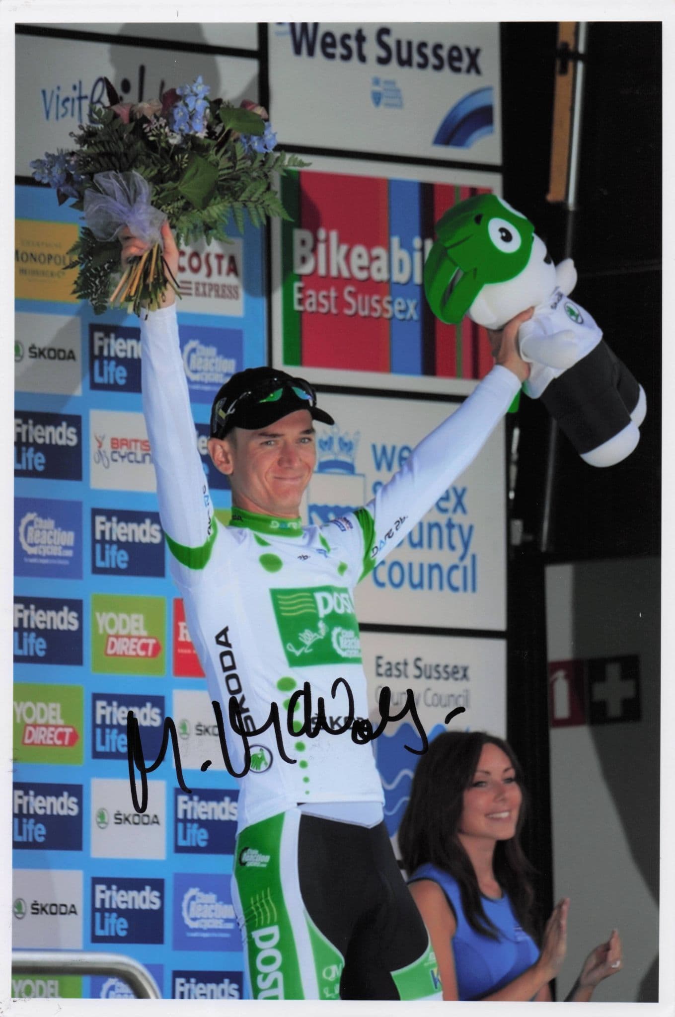 Mark McNally British Cyclist 2014 Tour Of Britain 12x8 Hand Signed Photo