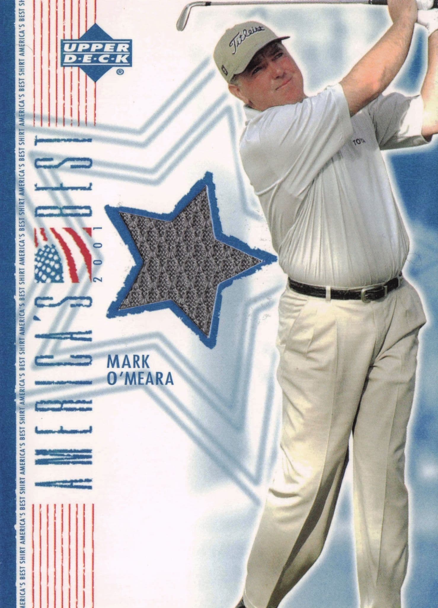 Mark O'Meara America's Best 2002 Upper Deck Real Worn Golf Shirt Card