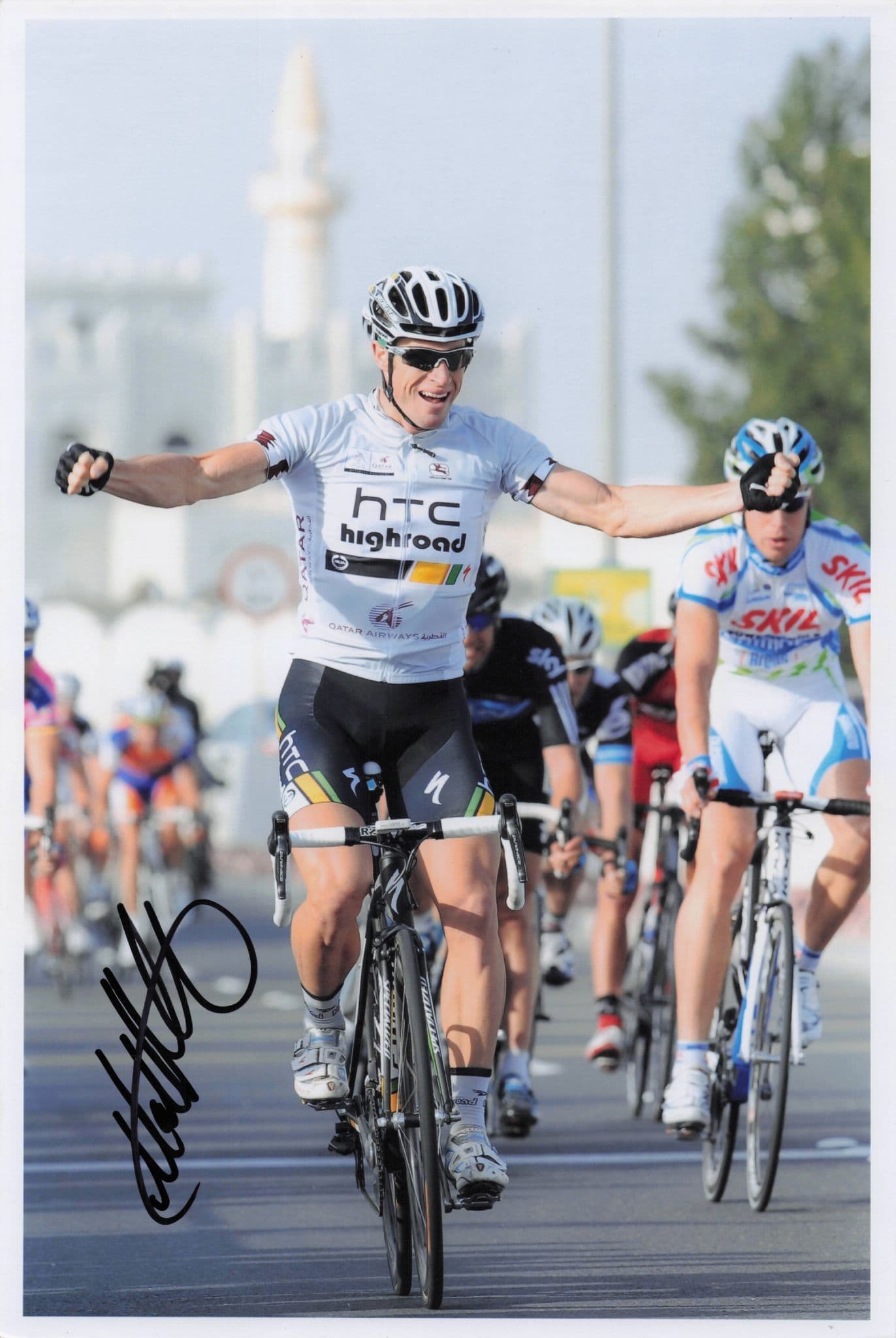 Mark Renshaw Australian Cyclist Qatar 2011 Tour 12x8 Hand Signed Photo