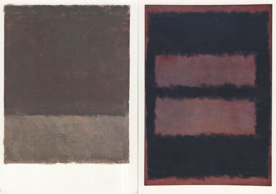 Mark Rothko Black On Maroon Sketch 2x Tate Gallery Painting Postcard s